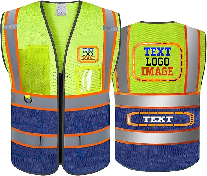 Personalized High Visibility Reflective Safety Vest Custom Your Text Protective Workwear Outdoor Work Vest