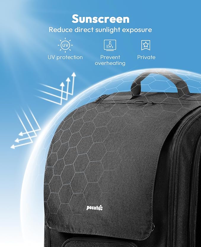 Pecute Cat Backpack Carrier, Large Space Cat Bubble Backpack, Breathable Cat Carrier, Shaded Dog Backpack Carrier, Ergonomic 3D Design for Travel, Hiking, Suitable for Shopping, and Vet, Black