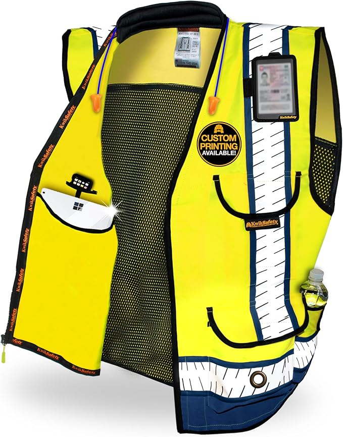 KwikSafety - Charlotte, NC - GODFATHER Safety Vest [CUSHIONED COLLAR + TABLET POCKET] ANSI OSHA