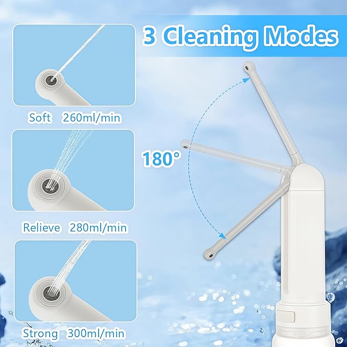 Portable Bidet for Travel, Electric Handheld Bidet Sprayer 3 Spray Modes 320ml Water Tank USB-C Rechargeable Nozzle 180 Degree Adjustment Personal Cleaner for Men Women Baby Elderly Camping