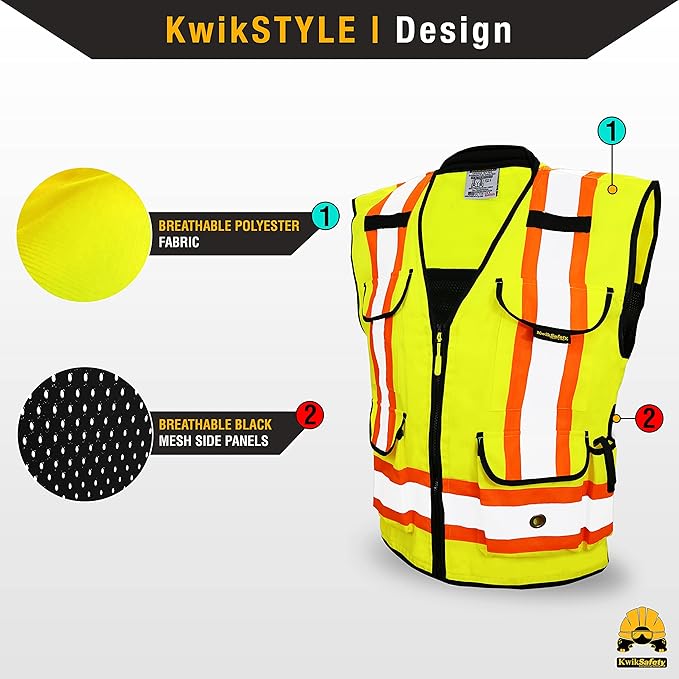 KwikSafety - Charlotte, NC - GODFATHER Safety Vest [CUSHIONED COLLAR + TABLET POCKET] ANSI OSHA