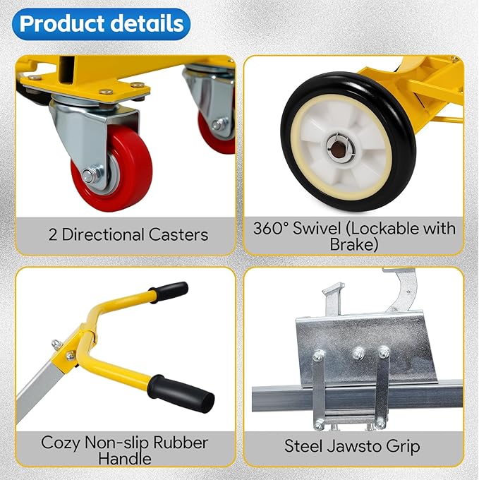 55 Gallon Drum Dolly, Upgraded Heavy-Duty Bucket Dolly with Wheels, 1200lbs Steel Barrel Drum Dollies for Garages Warehouse Workshopp