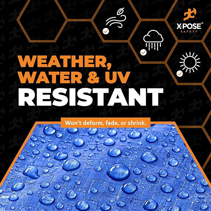 Better Blue Poly Tarp 40' x 50' - Multipurpose Protective Cover - Lightweight, Durable, Waterproof, Weather Proof - 5 Mil Thick Polyethylene - by Xpose Safety