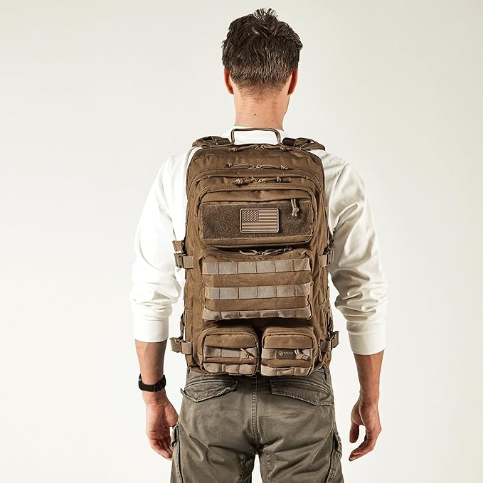 Falko Tactical Backpack for Men and Women 50L Backpack 2.4x Stronger Large Military Molle Rucksack, Bugout Backpack Outdoors