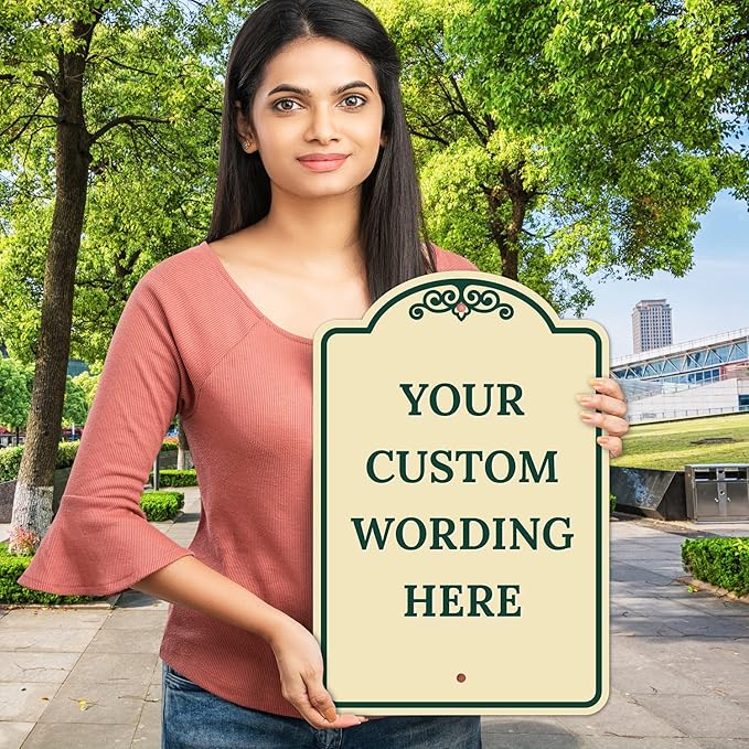 Custom Indoor/Outdoor Decorative Sign,Custom Personalized Green Border Sign, 12x18 Inches, ACM, Fade Resistant, Made in USA