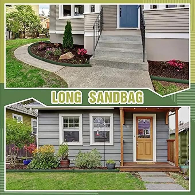 Sand Bags for Flooding 4Pcs Reusable Flood Barrier, 47.2x7.5 Inch Canvas Flood Water Barrier, Suitable for Indoor and Outdoor
