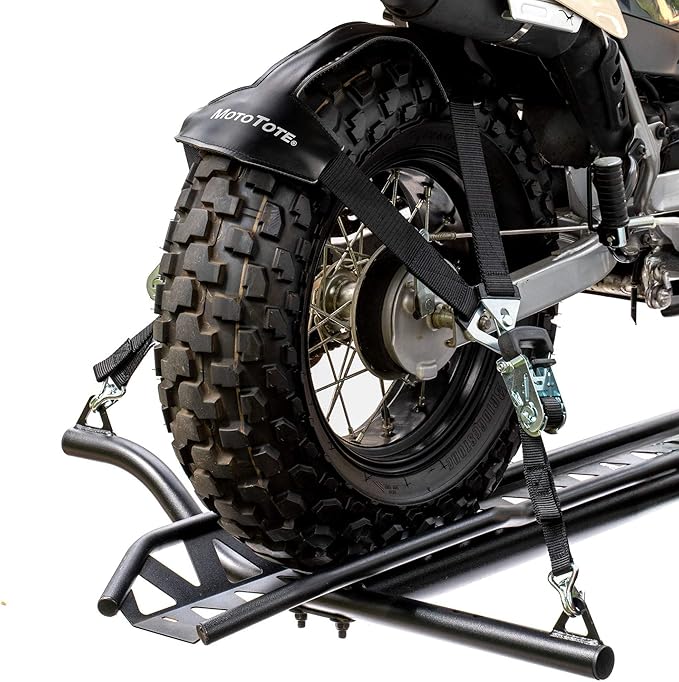 MotoTote TireSling Ratcheting Tie Down (1,940 lbs. Breaking Load Limit) – Innovative, Strap System for Motorcycle Tires