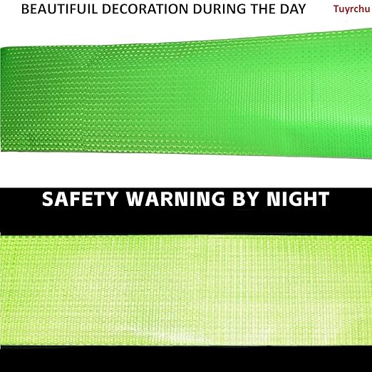 Green Reflective Tape Outdoor Waterproof 8 inch High Visibility Hazard Conspicuity Safety Industrial Marking Tape (66 feet)
