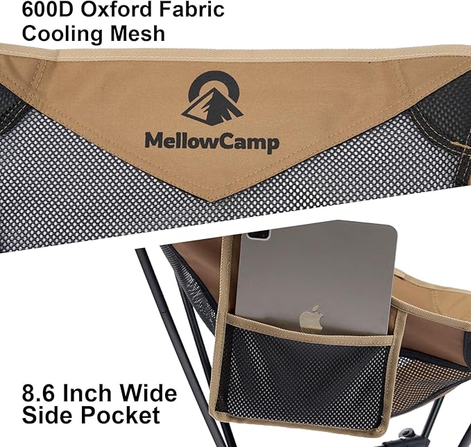 MellowCamp Camping Chair, Ultralight Folding Backpacking Hiking Chair, Compact Portable for Hiking, Camping, Backpacking, Beach, Roadtrip (Dune Brown)