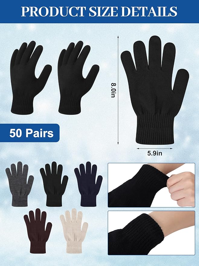 Suhine 150 Pcs Bulk Homeless Supplies Winter Beanies Gloves Socks Set Warm Care Package Homeless Kits for Cold Weather Items