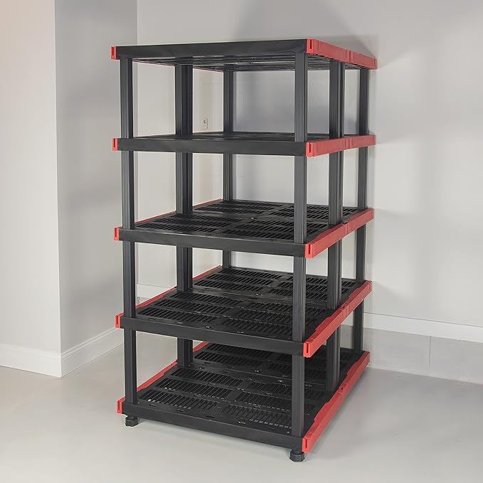 CX Craftsman, 5-Tier Highly Durable Storage Rack, 200lbs/shelf, (72.3”H x 40”W x 24”D), Interlocking Shelving Unit and Weather-Resistant Design, Perfect for Garage, Basement & Workshop
