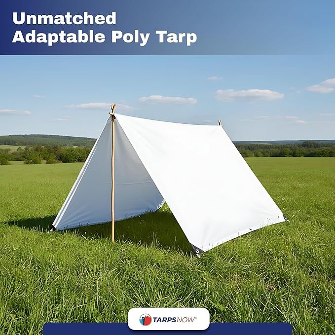 Tarps Now 30x100 Feet Heavy Duty Waterproof Tarp | 12 MIL Poly Tarp with Reinforced Edges & Aluminum Grommets | Weatherproof Tarpaulin for Roof, Outdoor, Camping | Large Brown Tarp Cover