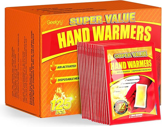 Hand Warmers Disposable 10/30/55/90/175/125/240/375/500/700Pcs, Long-Lasting Up to 12 Hours for Warm Body, Safe Portable Hand Warmers for Hand & Foot, Heater for Camping, Fishing, Winter