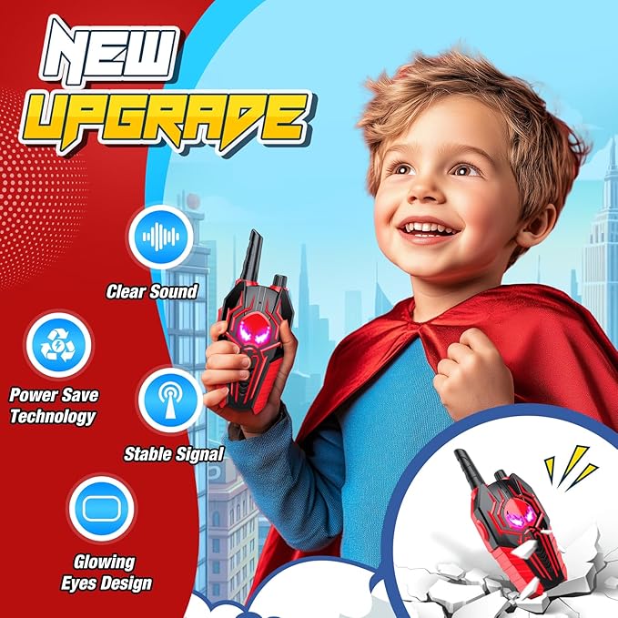 Rechargeable Walkie Talkies for Kids : Toys Gifts for 3 4 5 6 7 8 9 Year Old Boys Girls Ages 5-7 Kids Walkie Talkies 2 Pack Outdoor 2 Way Radio Toy for 3-12 Year Old Boy Birthday Gift Age 3-6