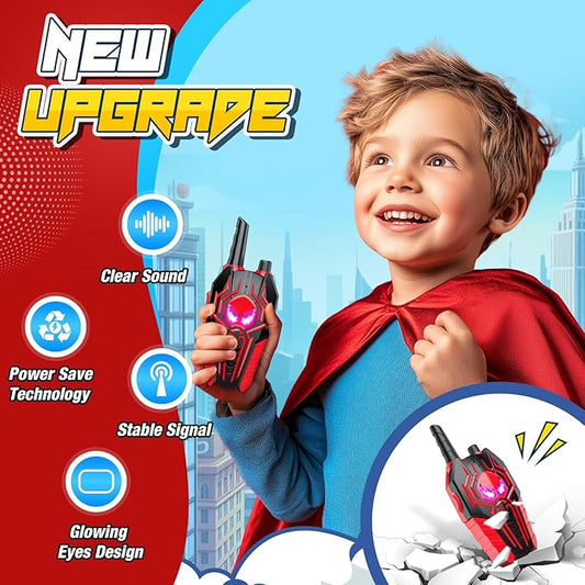 Rechargeable Walkie Talkies for Kids : Toys Gifts for 3 4 5 6 7 8 9 Year Old Boys Girls Ages 5-7 Kids Walkie Talkies 2 Pack Outdoor 2 Way Radio Toy for 3-12 Year Old Boy Birthday Gift Age 3-6