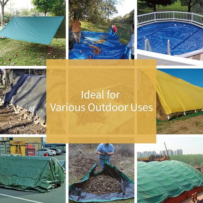GUARD SHIELD Tarp Green Tarps Heavy Duty Waterproof 12x16 Feet Extra Large Outdoor Tarp Cover 12mil