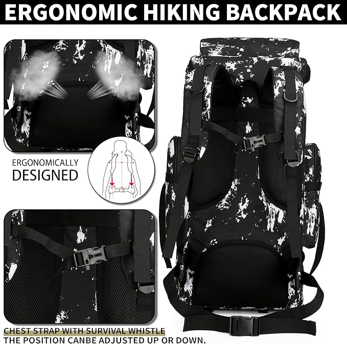Hiking Backpack for Men 70L/100L Camping Backpack Military Rucksack Molle 3 Days Assault Pack for Climbing
