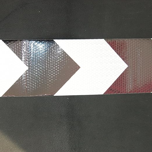 Black White Reflector Tape Outdoor Waterproof 6 Inch x 68 FeeT, High Visibility Conspicuity Safety Marking Tape