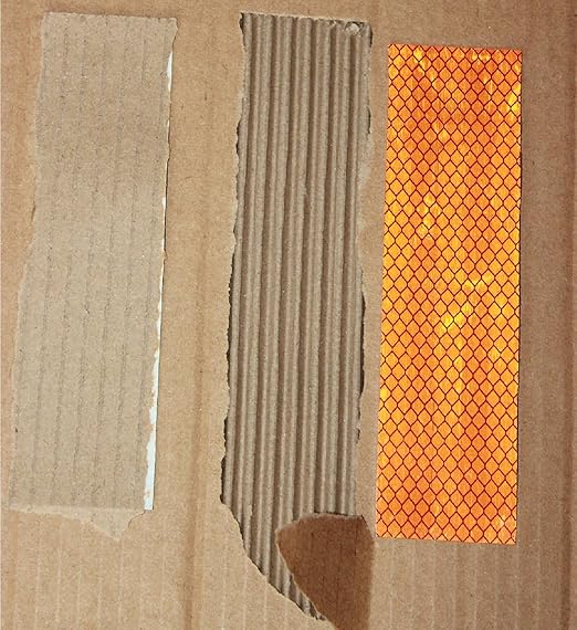 Non Fading Brown Reflective Stickers 1 inch X 6 inch, Outdoor Waterproof High Visibility Warning Safety Adhesive Reflector Tape (100 Pcs)
