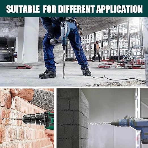9/16 in x 18 in (14 x 460mm) SDS Plus Rotary Hammer Drill Bit, Concrete Drill Bit,Masonry Drill Bit for Concrete, Brick and Cement (Length : 460mm / 18 inch, 9/16 inch （ 14mm)