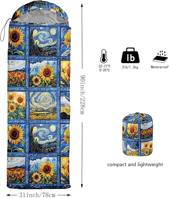 QOOMO Camping Sleeping Bags,3 Season Warm & Cool Weather,Lightweight,Waterproof Sleeping Bags for Adults & Kids,Traveling,and Outdoors,Camping Gear Equipment