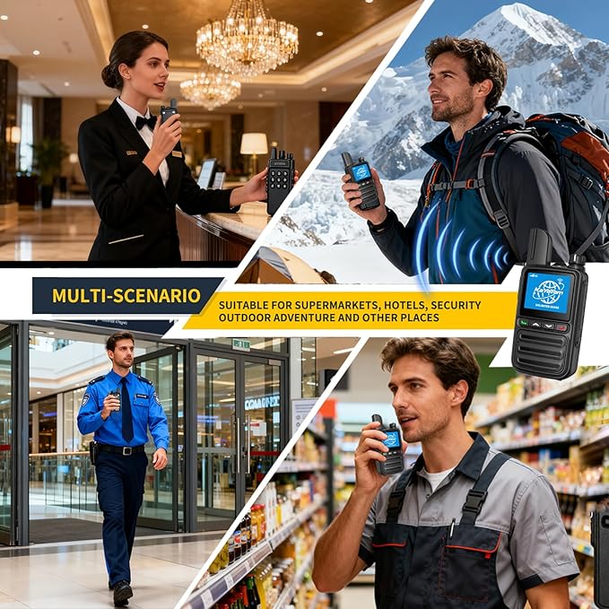 KAYOTOM Lifetime Free Unlimited Range Rapid Global Walkie Talkies PTT Push-to-Talk Over Cellular Nationwide 5000+ Miles POC 4G LTE Handheld Long Range Two Way Radio for Team Management (9Pack and SIM)