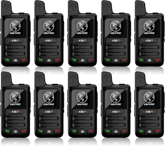 Lifetime Free Global Rapid Walkie Talkies Unlimited Range Nationwide PTT 4G LTE PoC Long Range Two Way Radios Long Distance 5000 Miles Professional for Family,Outdoor,Logistics (10 Pack with SIM)