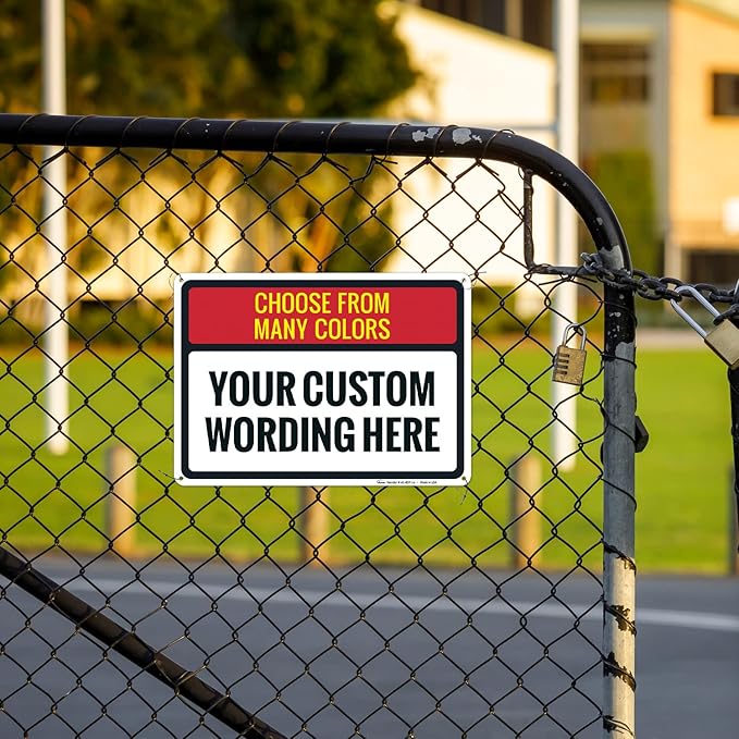 Custom Personalized Signs For Home, Office, Business, Delivery, Decor, Indoor/Outdoor Use Black Border Sign, 10x14 Aluminum Inches, Rust Free .040 Aluminum, Fade Resistant, Made in USA