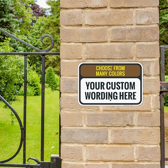 Custom Personalized Signs For Home, Office, Business, Delivery, Decor, Indoor/Outdoor Use Black Border Sign, 12x18 Aluminum Inches, Rust Free .063 Aluminum, Fade Resistant, Made in USA