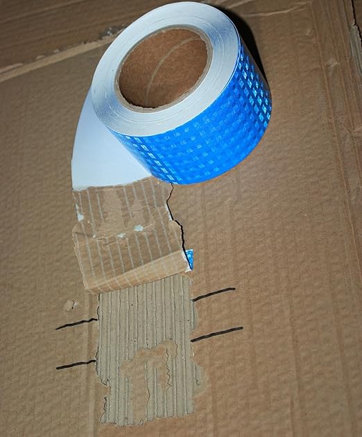 Blue Reflective Tape Outdoor Waterproof 3 inch, High Visibility Hazard Conspicuity Safety Industrial Marking Tape (66 feet)