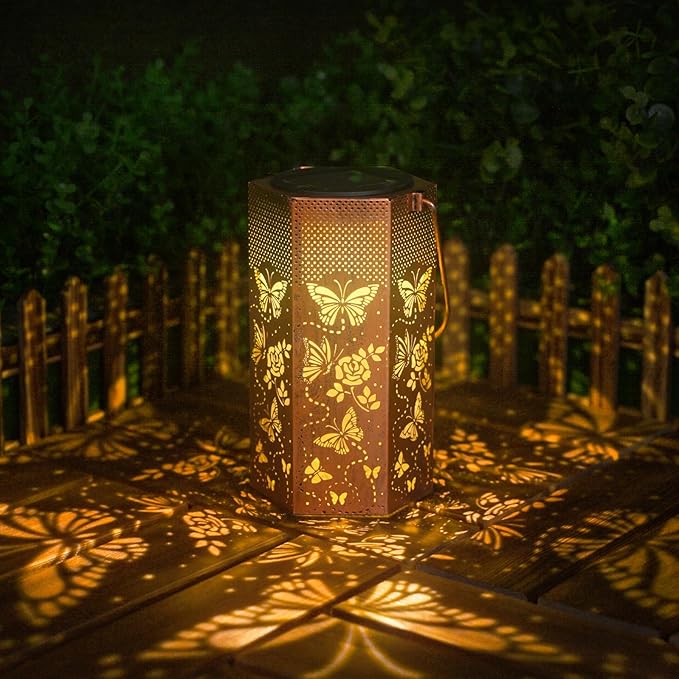 Christmas Gifts for Women Mom - Butterfly Solar Lights Outdoor - Butterflies Solar Lanterns Outdoor Waterproof Garden Decoration for Outside, Outdoor, Yard, Lawn