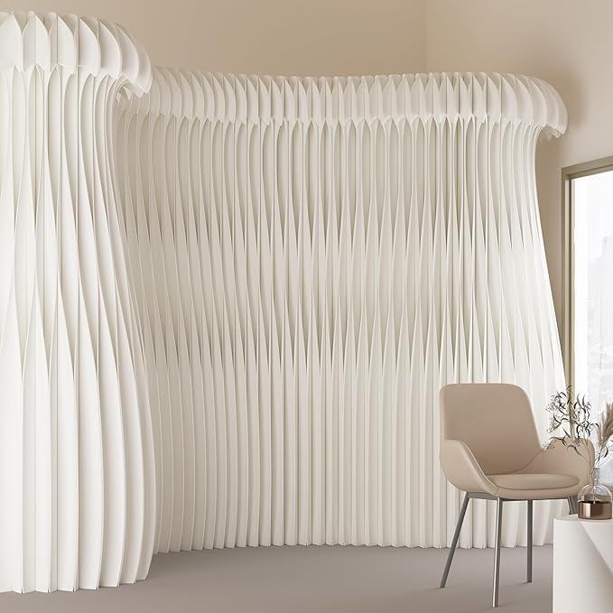 Foldable Room Divider Privacy Screens Movable Temporary Wall Space Partition, 5.25~7.87 FT Tall, 6.56~16.5 FT Width, Choice of Various Sizes and Styles