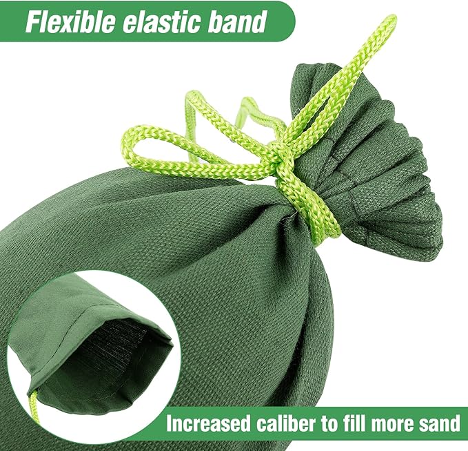 4 Pcs 6' × 6" Long Sand Bags for Flooding - Thickened Canvas Flood Protection Sandbag Tube with Elastic Band, Reusable Flood Rain Wind Barrier Sand Bag Tube for Door Window Flood Control