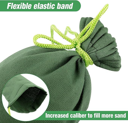 4 Pcs 6' × 6" Long Sand Bags for Flooding - Thickened Canvas Flood Protection Sandbag Tube with Elastic Band, Reusable Flood Rain Wind Barrier Sand Bag Tube for Door Window Flood Control