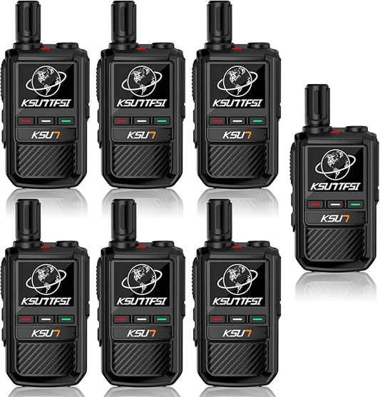 Lifetime Free Global Rapid Walkie Talkies Unlimited Range Nationwide PTT 4G LTE PoC Long Range Two Way Radio 5000 Miles Long Distance with Flashlight for Family,Outdoor,Logistics (7 Pack with SIM)
