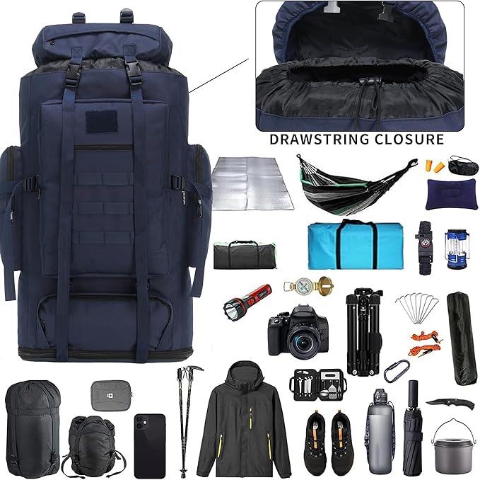 Hiking Backpack for Men 70L/100L Camping Backpack Military Rucksack Molle 3 Days Assault Pack for Climbing