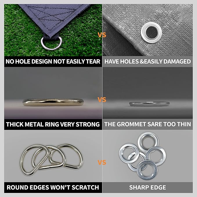TARPAL Tarp 4x5 Feet (3pack) Heavy Duty Tarps 14mil D-Ring Waterproof Tarp for Outdoors UV Protection Triangular Sewing Design Reinforced Corners and Edges（Black）
