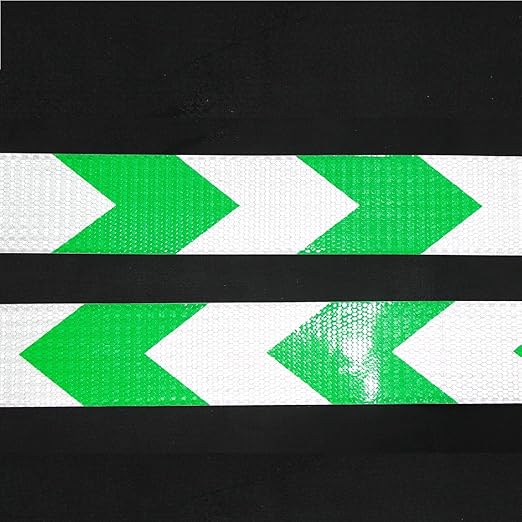Reflective Tape Green White 3 Inch x 168 Feet, Outdoor Waterproof Conspicuity Strong Adhesive Reflector for Vehicles Trailers