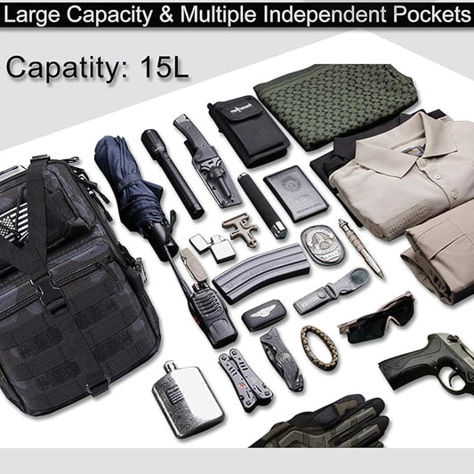 HAOMUK Tactical Sling Bag Pack Military Rover Shoulder Sling Backpack EDC Molle Assault Range Bag