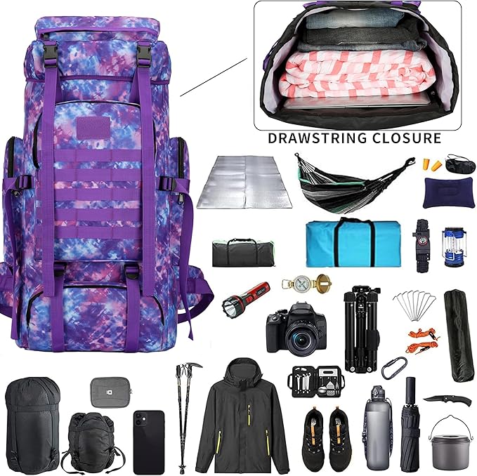 Hiking Backpack for Men 70L/100L Camping Backpack Military Rucksack Molle 3 Days Assault Pack for Climbing