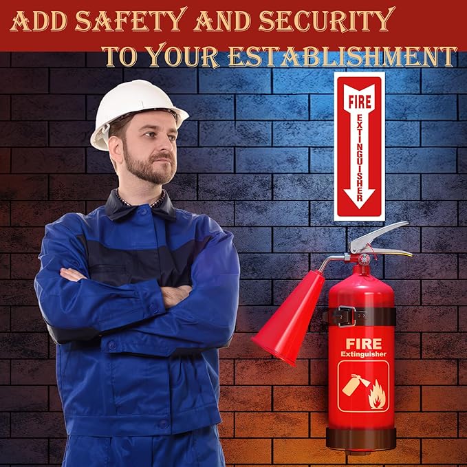 Fire Extinguisher Signs, 15 Pack 4x12 Inch Fire Extinguisher Signs for Home Business, Strong Self Adhesive Safety Sticker Sign, UV Protected, Weather, Indoor & Outdoor