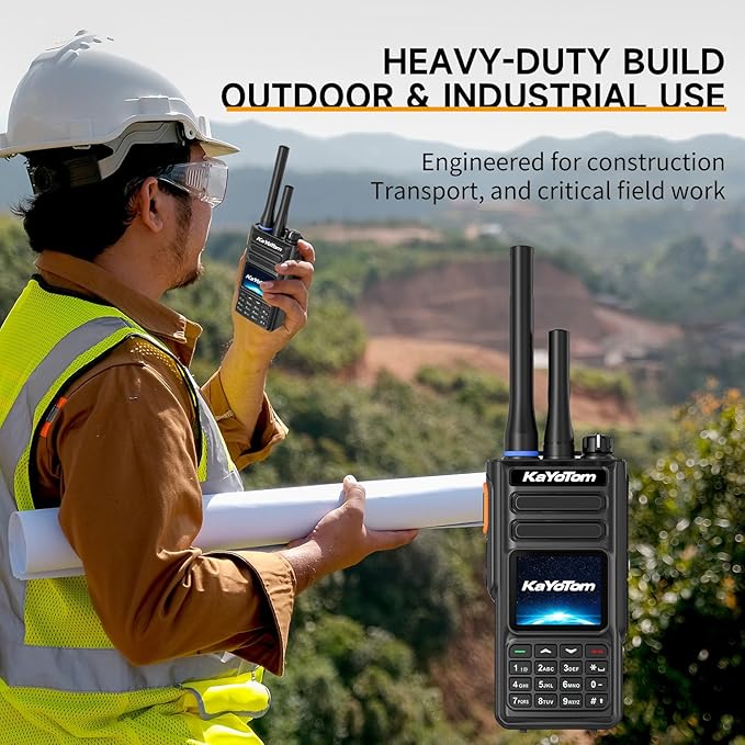 (Lifetime Free) Rapid Dual-Mode GPS Global Unlimited Range Walkie Talkies Long Range Two Way Radio with 4G LTE PoC & UHF PTT,Encrypted Calls,IP68 Waterproof for Outdoor,Logistics & Emergency(2-Pack)