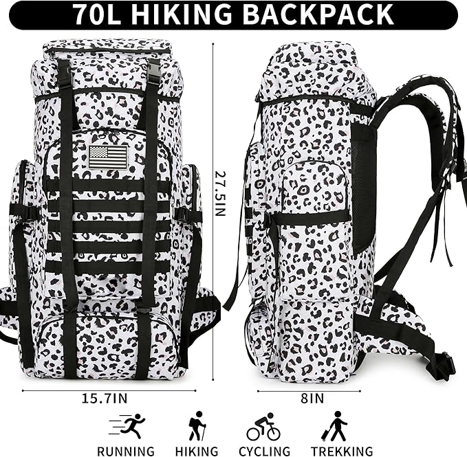 Hiking Backpack for Men 70L/100L Camping Backpack Military Rucksack Molle 3 Days Assault Pack for Climbing