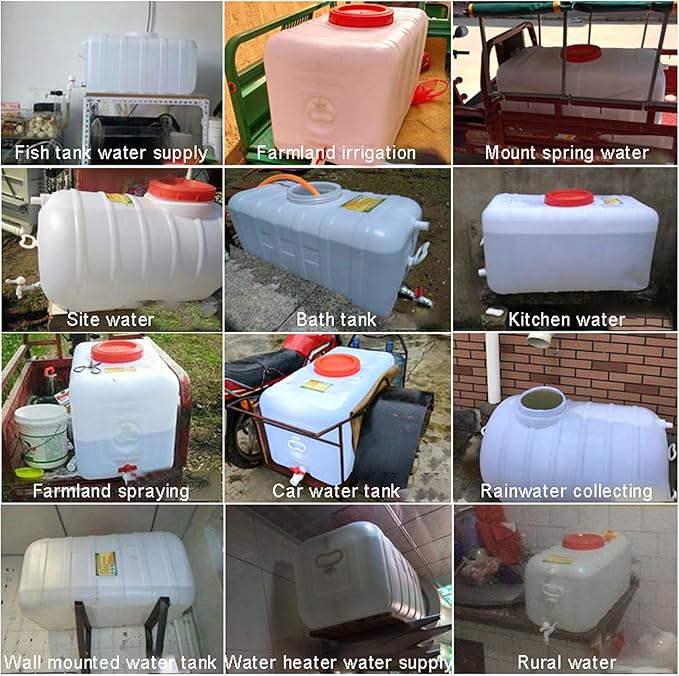 Large Capacity Water Container with Spigot Hose, Portable Water Storage Tank 52.8 Gallon No Leakage Camping Water Carrier for Emergency Vehicle Car Outdoor Hiking Picnic(Size:50L/13.2Gal)