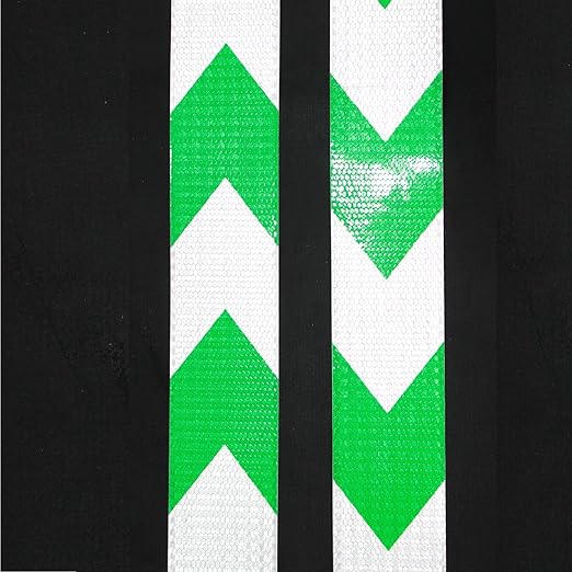 Reflective Tape Green and White 3 Inch x 68 Feet, Outdoor Waterproof Conspicuity Strong Adhesive Reflector for Vehicles