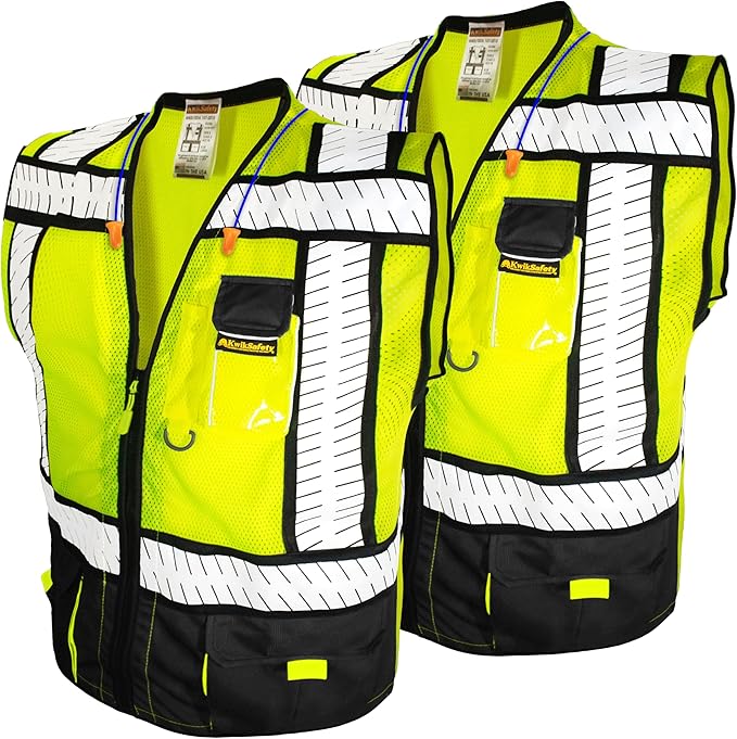 KwikSafety - SHERIFF & SPECIALIST Safety Vest [Multi-Use Pockets] Class 2 Reflective Vest ANSI OSHA Safety Vest for Men