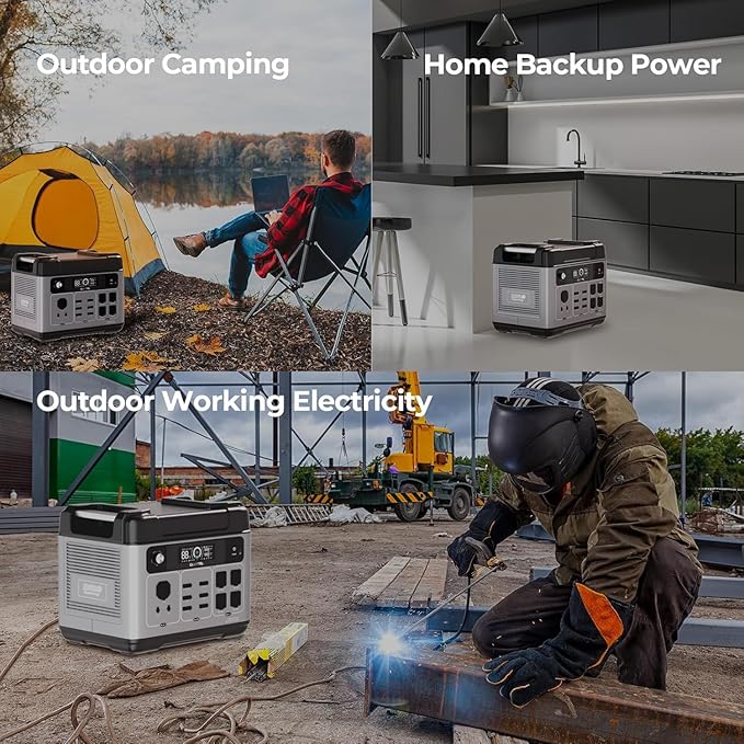 OUKITEL P2001 PLUS 2400W Power Station with 400W Solar Panel, 2048Wh Solar Generator(Peak 5000W) 1.5Hrs Fast Full Charging APP Control Emergency LiFePO4 Battery for Home Backup Camping RVs