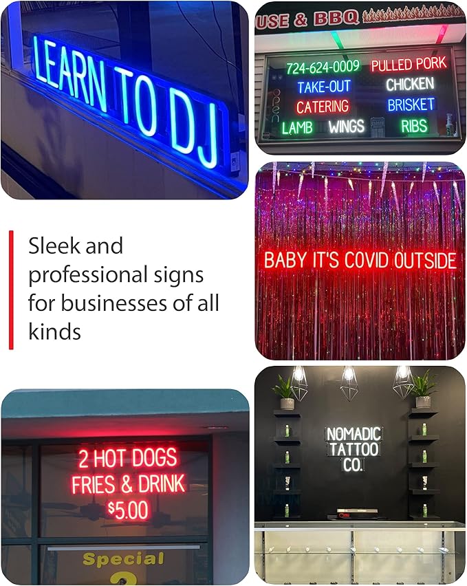 SpellBrite USE THIS DOOR Sign | Directional Sign with Neon Look, White LED Light Source | 17.4" x 23.8"