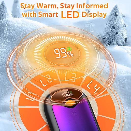 Hand Warmers Rechargeable - Magnetic Electric Hand Warmers 2 Pack, LED Display, 4 Settings Fast Heating Reusable Portable Heater Handwarmers for Golf Hunting Camping Essentials, Gifts for Men Women