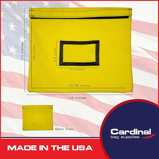Fire Resistant Document Bag, 14" x 11", Water Repellent, Safe Storage Pouch, Money Bag, Fire and Water Resistant Document Holder (Yellow)